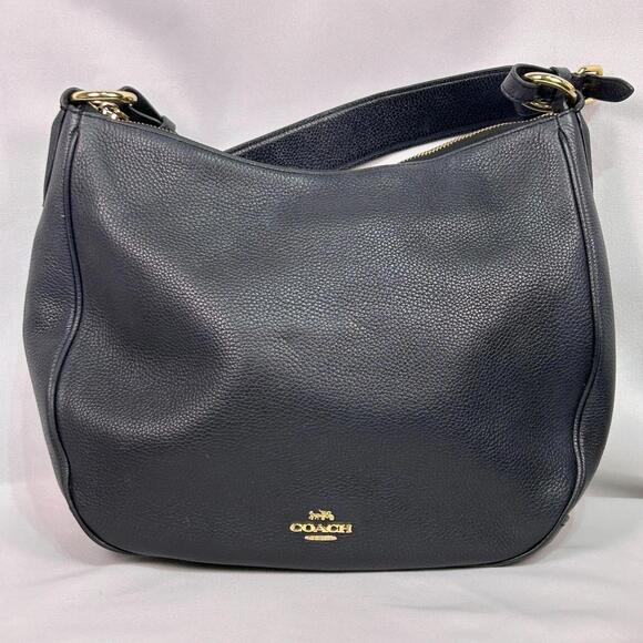 Coach Handbags - Coach Black Pebbled Leather Hobo Shoulder Bag Tassel Zip Pocket Purse F28993